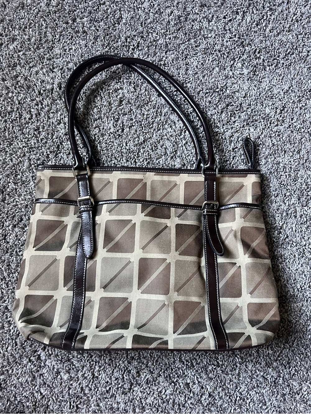 Nine & Co. Brown Geometric Shoulder Bag